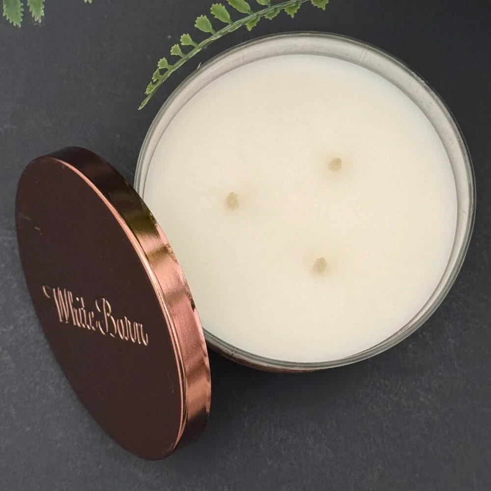 BBW Fresh Amalfi Lemon White Barn Bath & Body Works 3 Wick Candle - Picture 6 of 10